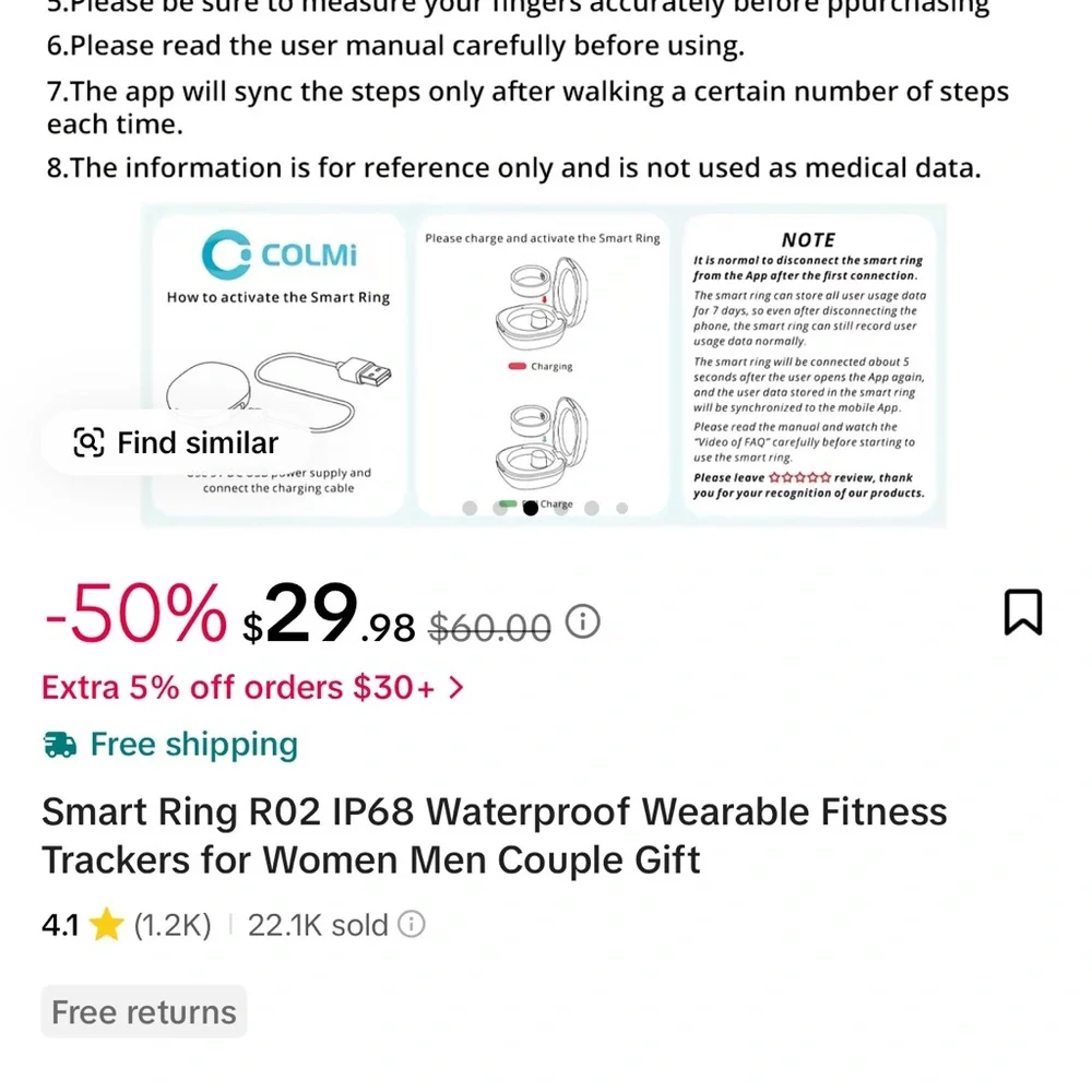 COLMi R2 Smart Ring - Silver - Size 11